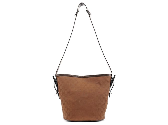 Gucci Borsa a tracolla bucket 106240 Brown GG Canvas - vista 3