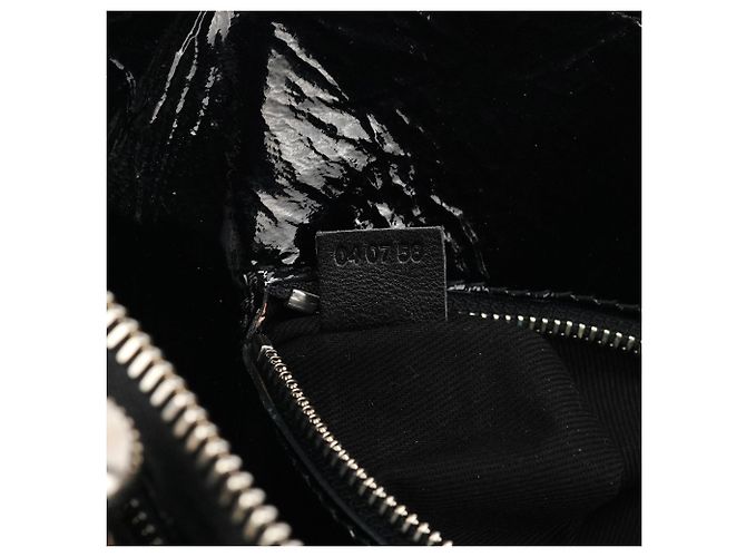 Chloé Borsa Tote Bay in pelle verniciata nera - vista 16