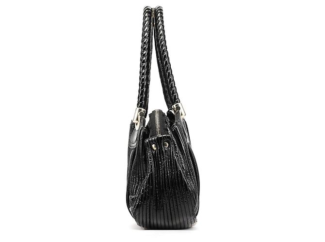 Chloé Borsa Tote Bay in pelle verniciata nera - vista 2