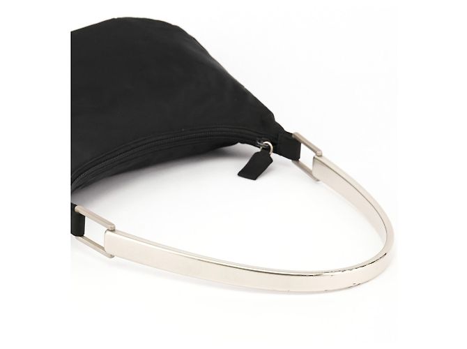 Prada Borsa a Tracolla Hobo B8448 Black Tessuto Metallo - vista 11