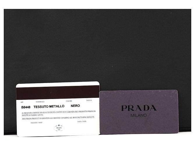 Prada Borsa a Tracolla Hobo B8448 Black Tessuto Metallo - vista 12