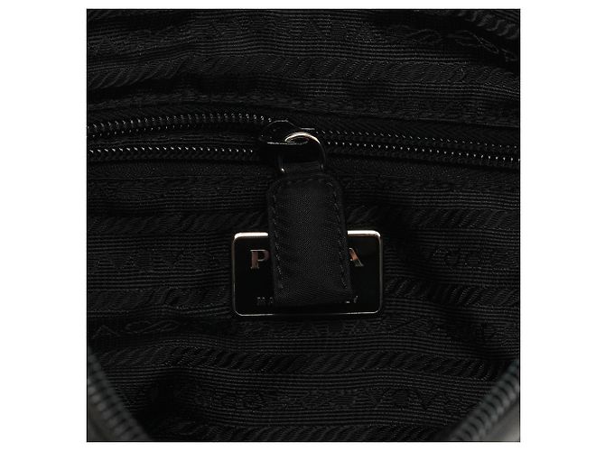 Prada Borsa a Tracolla Hobo B8448 Black Tessuto Metallo - vista 14