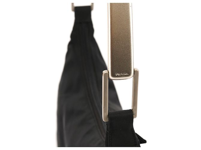 Prada Borsa a Tracolla Hobo B8448 Black Tessuto Metallo - vista 7