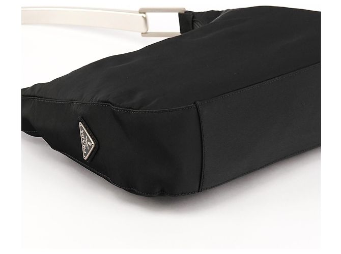 Prada Borsa a Tracolla Hobo B8448 Black Tessuto Metallo - vista 9