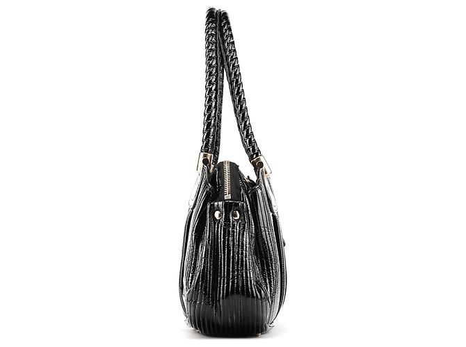 Chloé  mala Tote Bay em couro patente acolchoado preto - vista 2