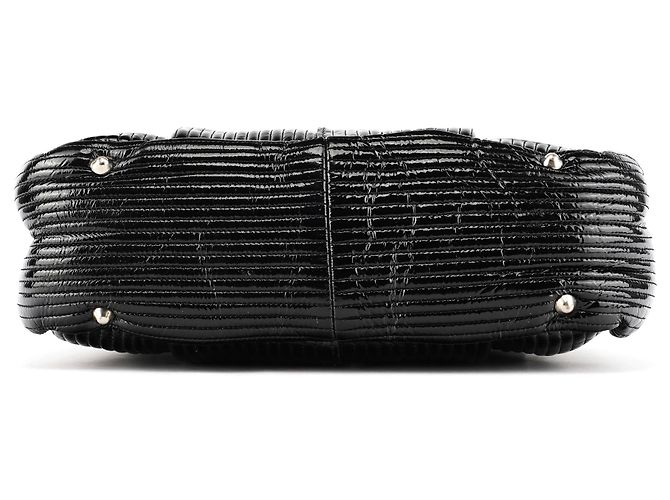 Chloé  mala Tote Bay em couro patente acolchoado preto - vista 5