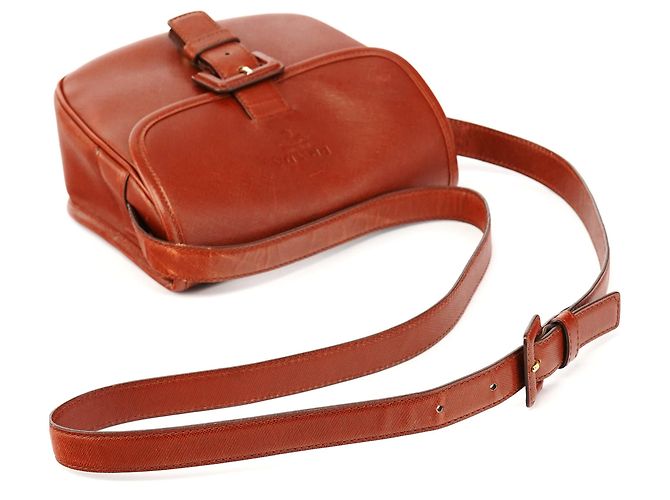 Prada Borsa crossbody in pelle Saffiano marrone chiaro - vista 12