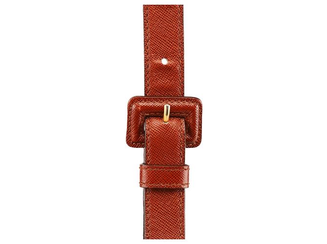 Prada Borsa crossbody in pelle Saffiano marrone chiaro - vista 9