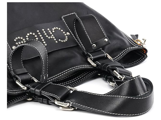 Chloé Borsa Tote in pelle nera con borchie - vista 10