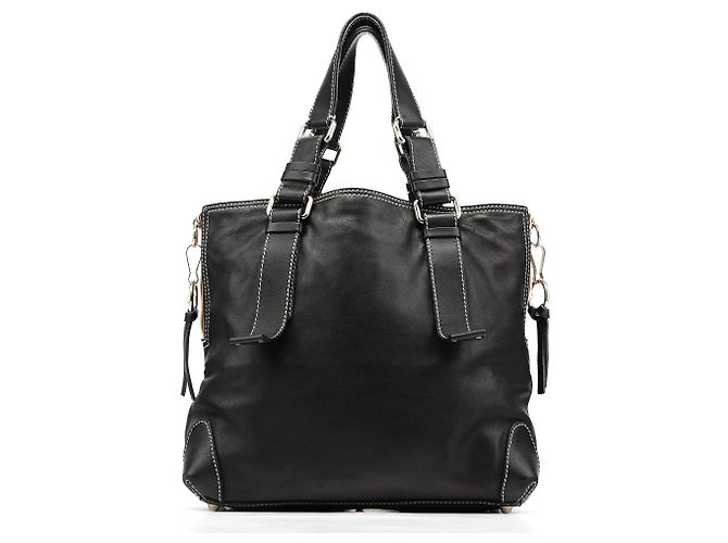 Chloé Borsa Tote in pelle nera con borchie - vista 3