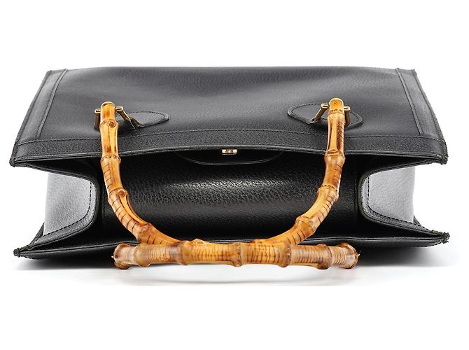 Gucci Borsa Tote Diana Bamboo in pelle antracite - vista 4
