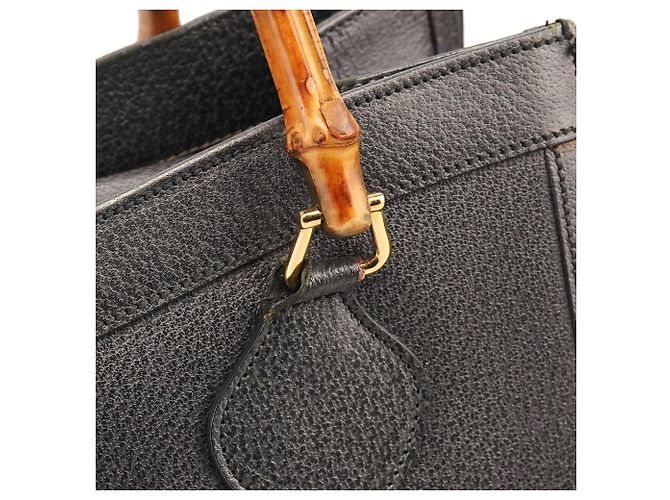 Gucci Borsa Tote Diana Bamboo in pelle antracite - vista 6