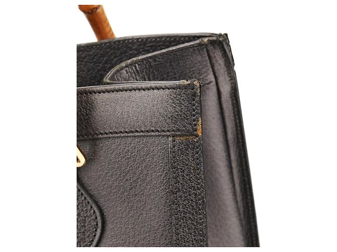 Gucci Borsa Tote Diana Bamboo in pelle antracite - vista 7