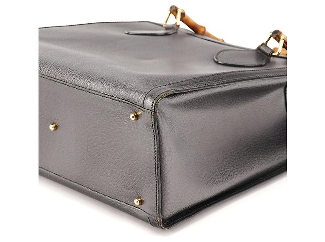 Gucci Borsa Tote Diana Bamboo in pelle antracite - vista 9