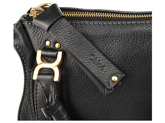 Chloé Borsa Marcie 2-Way piccola in pelle nera - vista 10