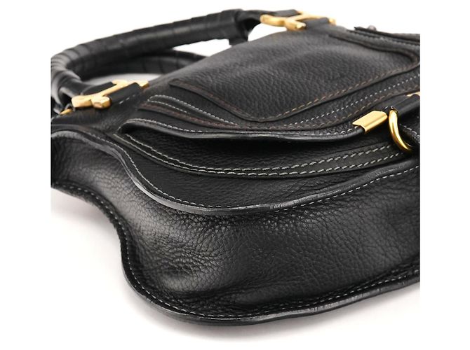 Chloé Borsa Marcie 2-Way piccola in pelle nera - vista 11