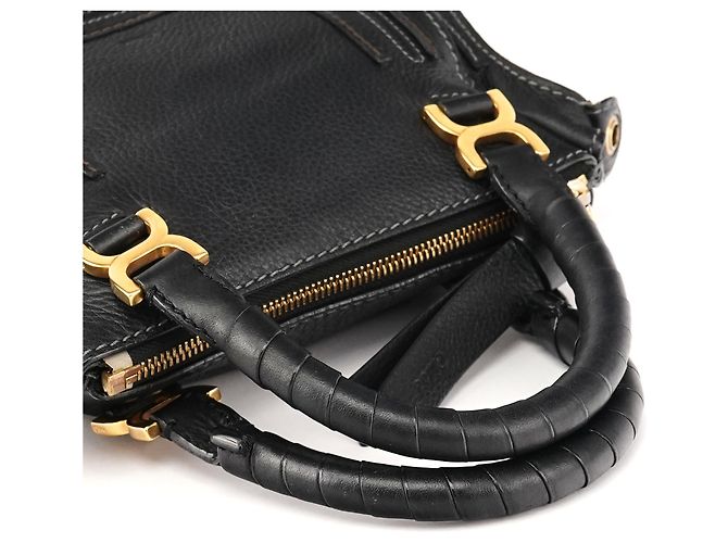 Chloé Borsa Marcie 2-Way piccola in pelle nera - vista 13