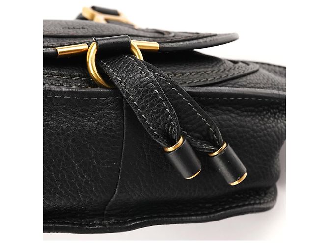 Chloé Borsa Marcie 2-Way piccola in pelle nera - vista 8