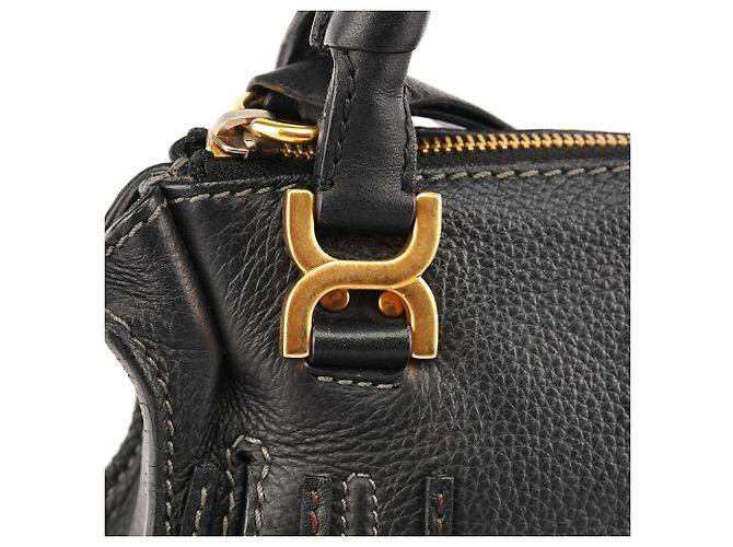 Chloé Borsa Marcie 2-Way piccola in pelle nera - vista 9