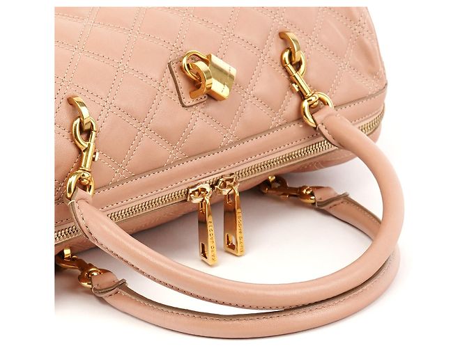 Marc Jacobs Bolsa Bowling em couro acolchoado Rosa Bege - vista 11