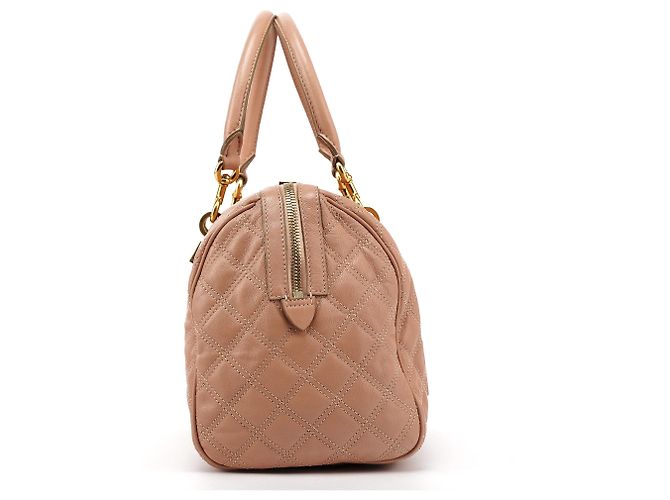 Marc Jacobs Bolsa Bowling em couro acolchoado Rosa Bege - vista 2