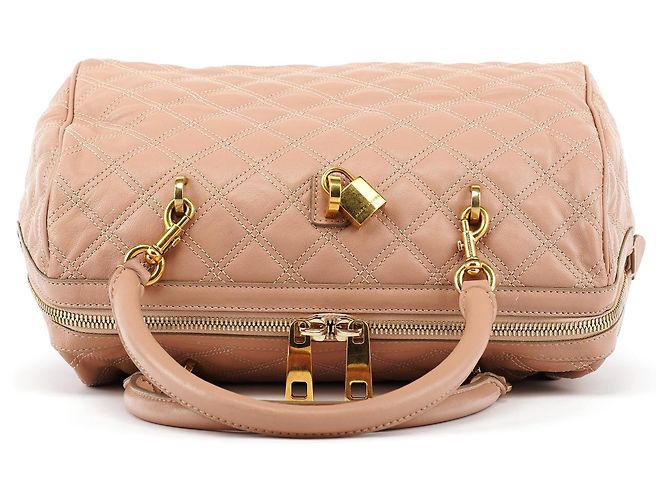 Marc Jacobs Bolsa Bowling em couro acolchoado Rosa Bege - vista 4