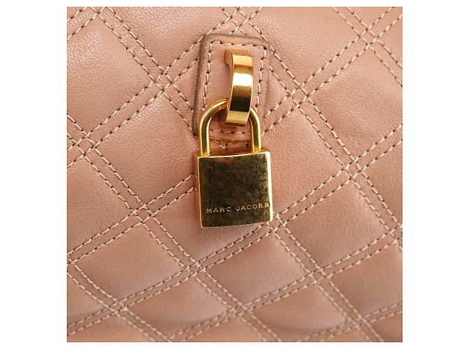 Marc Jacobs Bolsa Bowling em couro acolchoado Rosa Bege - vista 6