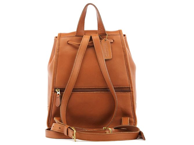 Coach 9791 Tan Leather Turnlock Backpack Bag - view 3