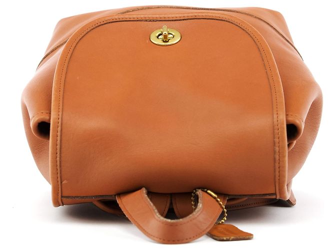 Coach 9791 Tan Leather Turnlock Backpack Bag - view 4