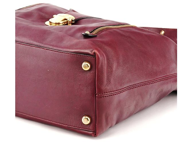 Marc Jacobs Bolsa de ombro em couro roxo com fivela - vista 10