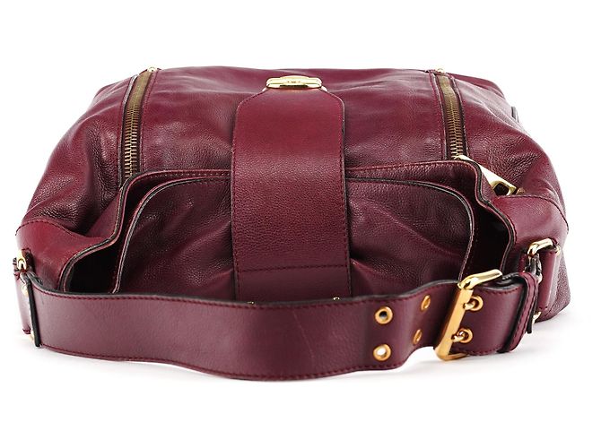 Marc Jacobs Bolsa de ombro em couro roxo com fivela - vista 4