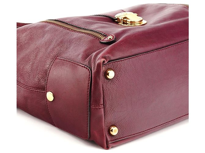Marc Jacobs Bolsa de ombro em couro roxo com fivela - vista 9