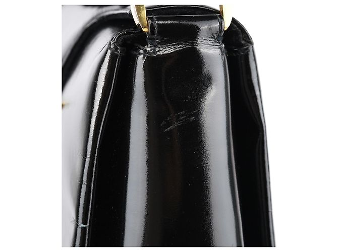 Gucci Borsa a spalla G in pelle verniciata nera - vista 14