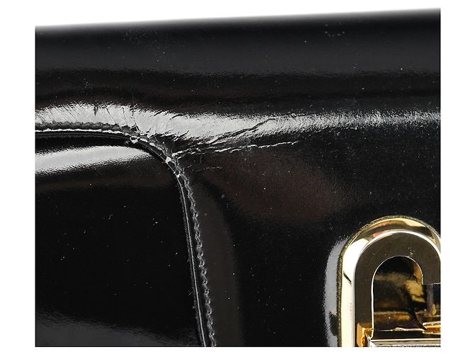 Gucci Borsa a spalla G in pelle verniciata nera - vista 15