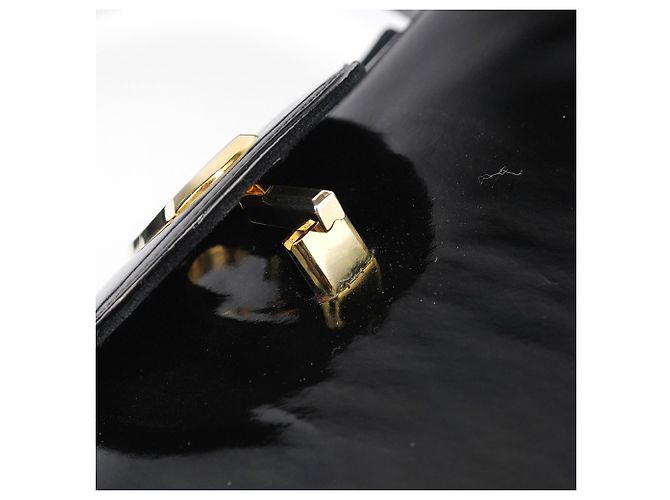 Gucci Borsa a spalla G in pelle verniciata nera - vista 18