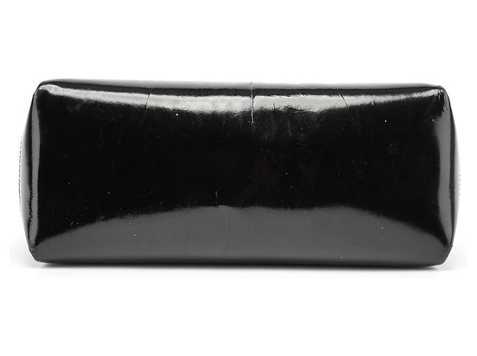 Gucci Borsa a spalla G in pelle verniciata nera - vista 3