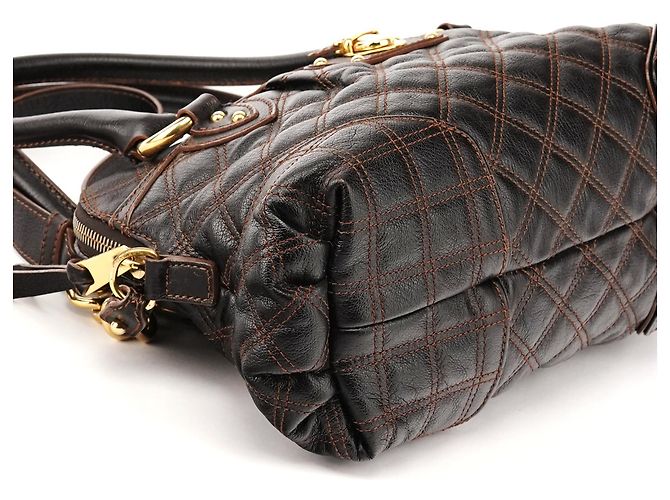 Marc Jacobs  mala 2-Way em pele acolchoada castanho escuro - vista 12