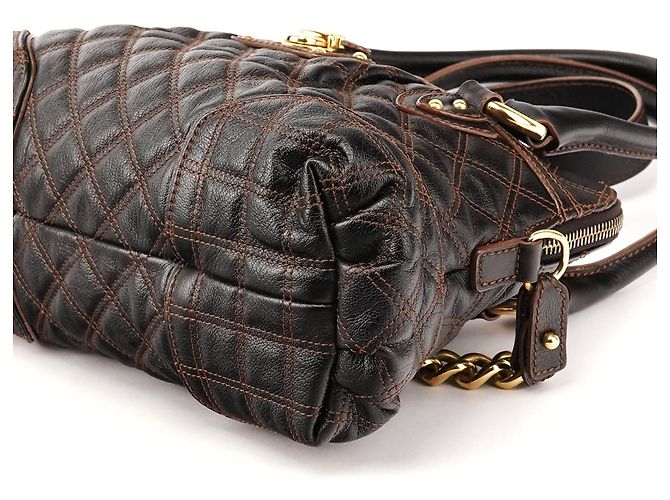 Marc Jacobs  mala 2-Way em pele acolchoada castanho escuro - vista 13