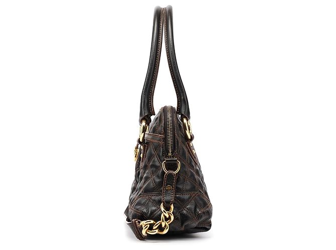 Marc Jacobs  mala 2-Way em pele acolchoada castanho escuro - vista 2