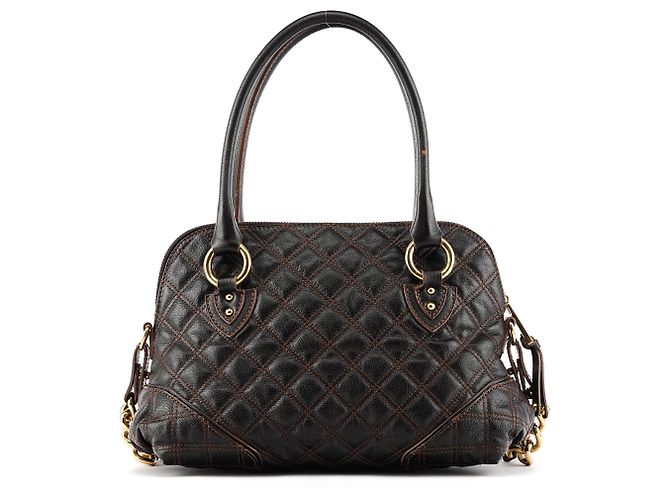 Marc Jacobs  mala 2-Way em pele acolchoada castanho escuro - vista 3