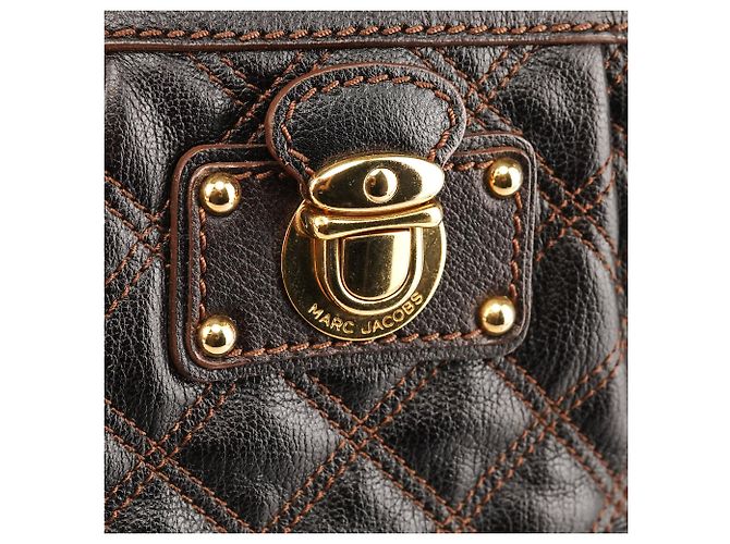 Marc Jacobs  mala 2-Way em pele acolchoada castanho escuro - vista 6