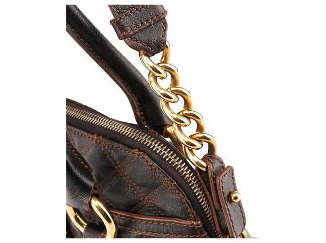 Marc Jacobs  mala 2-Way em pele acolchoada castanho escuro - vista 9