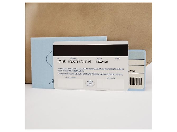 Prada Borsa a tracolla con patta B7185 Ivory Spazzolato Fume - vista 11