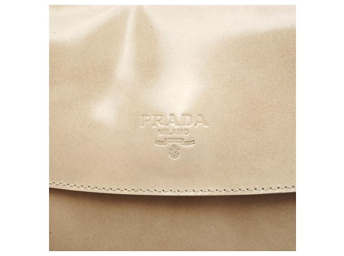 Prada Borsa a tracolla con patta B7185 Ivory Spazzolato Fume - vista 6