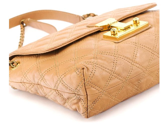 Marc Jacobs Borsa a tracolla con patta in pelle trapuntata Tan - vista 7