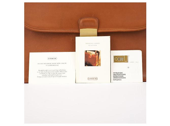 Coach Borsa briefcase 2-way in pelle marrone chiaro con lucchetto 5353 - vista 11