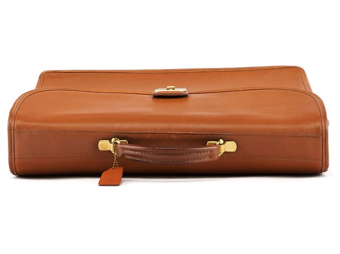 Coach Borsa briefcase 2-way in pelle marrone chiaro con lucchetto 5353 - vista 4