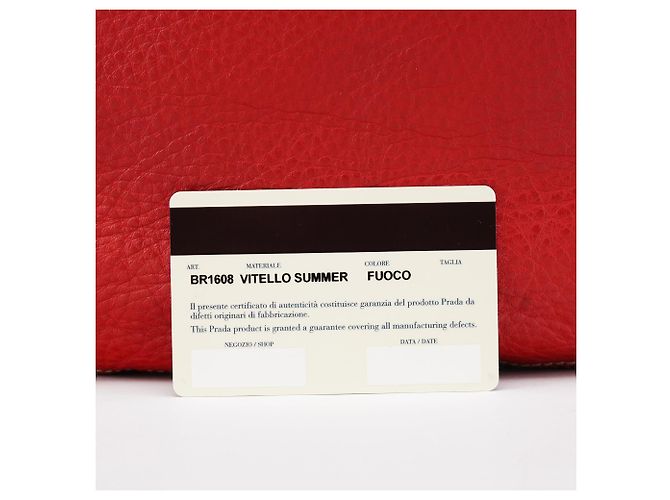 Prada Borsa a tracolla Hobo BR1608 Red Vitello Summer - vista 13
