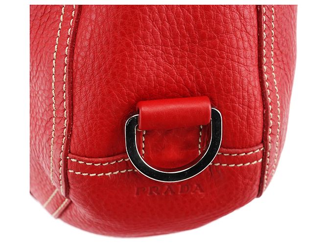 Prada Borsa a tracolla Hobo BR1608 Red Vitello Summer - vista 9