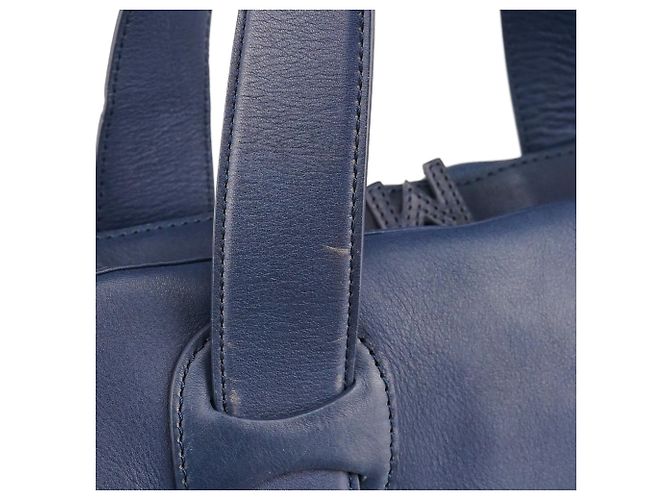 Marc Jacobs Borsa Tote in pelle con tasche blu navy - vista 10